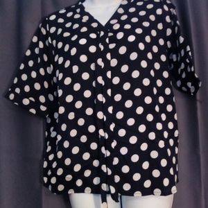(New) Polka Dot Pullover Bow Tie Blouse